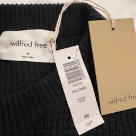 NWT Aritzia Wilfred Free Relaxed 100% Wool Black Long Sleeve Sweater Size Medium - Picture 4 of 8